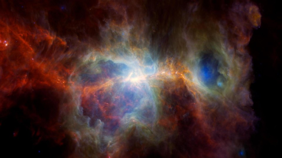 Infrared view of the Orion Nebula, a star-forming region